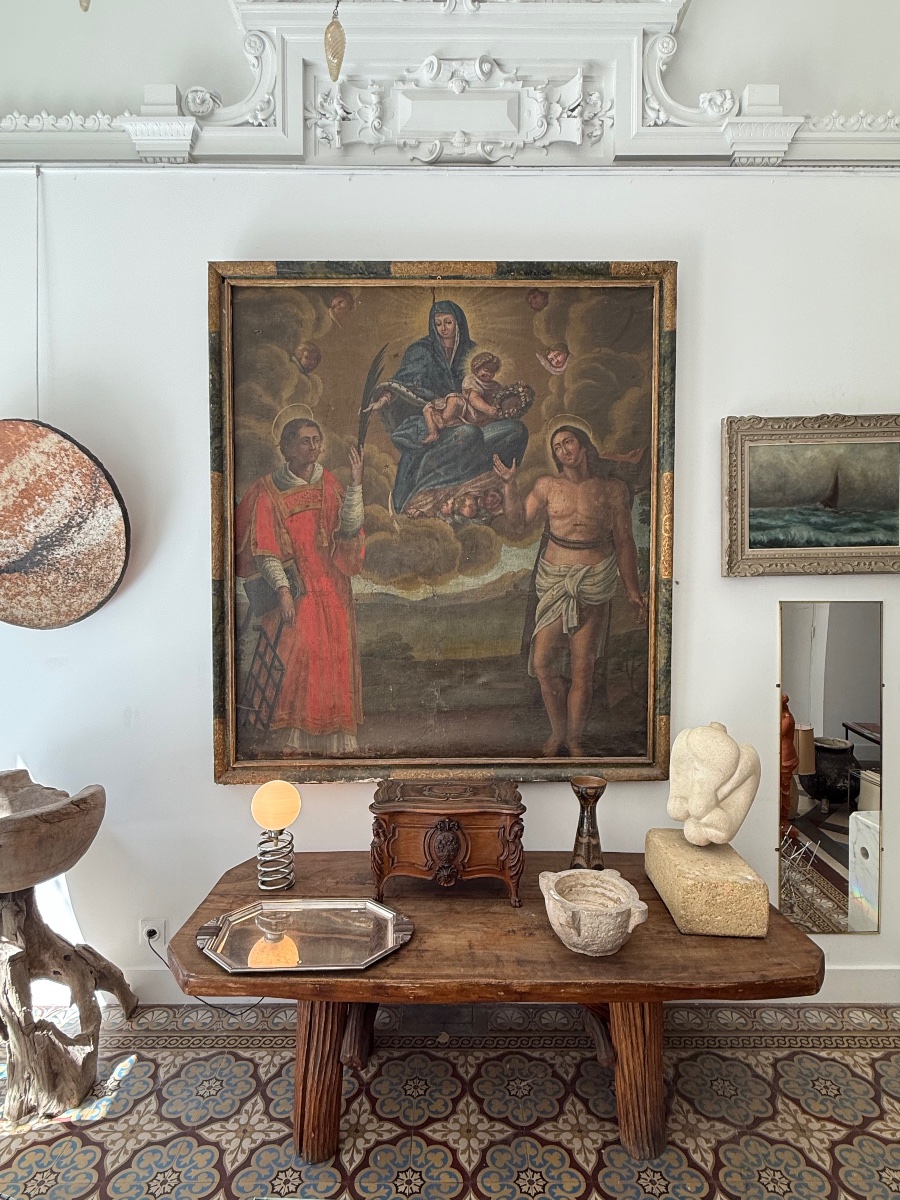 180 cm x 160 cm tableau religieux , huile sur toile 17 eme siècle . -photo-2