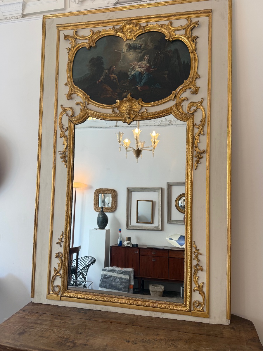 240 cm par 150 cm miroir trumeau XVIII eme siècle .-photo-2