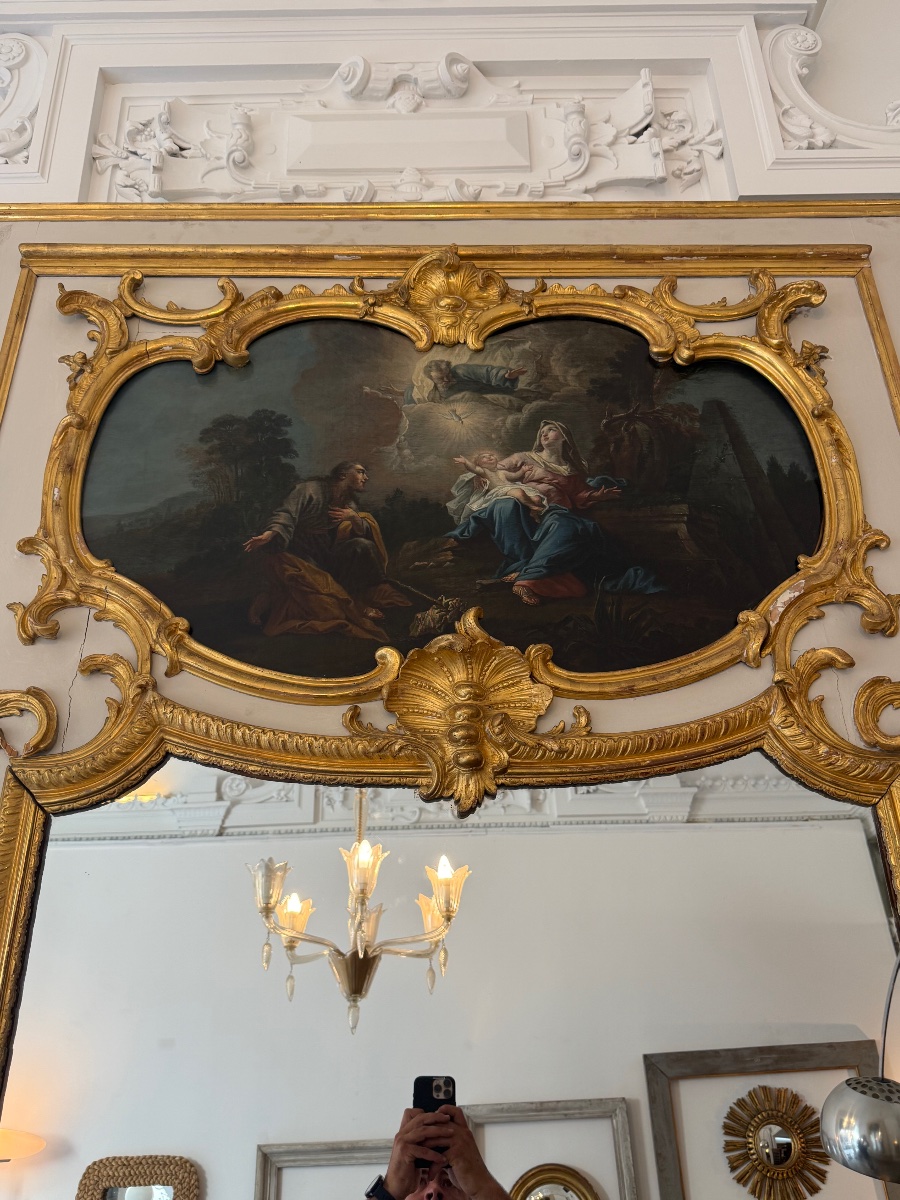 240 cm par 150 cm miroir trumeau XVIII eme siècle .-photo-3
