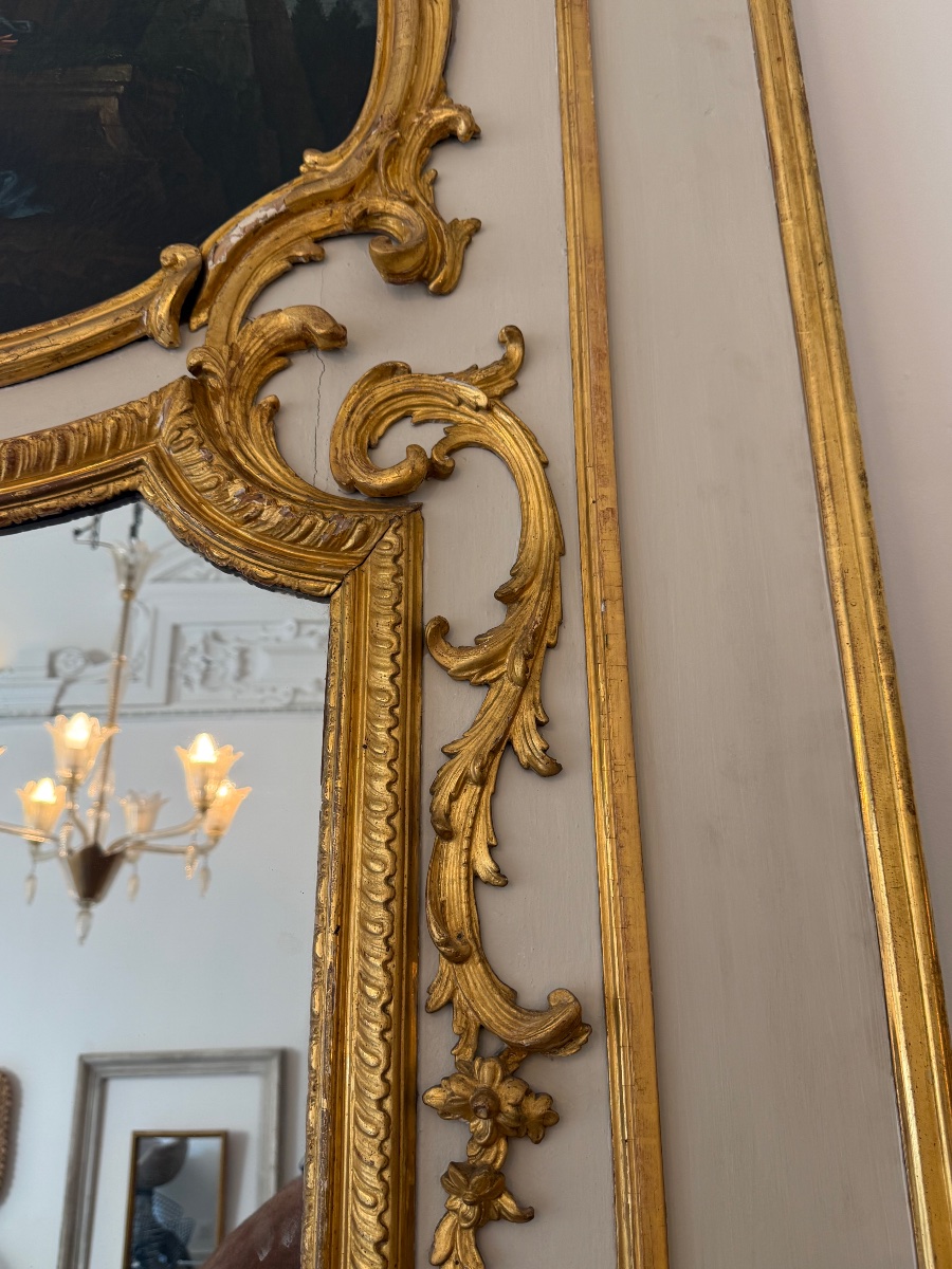 240 cm par 150 cm miroir trumeau XVIII eme siècle .-photo-4