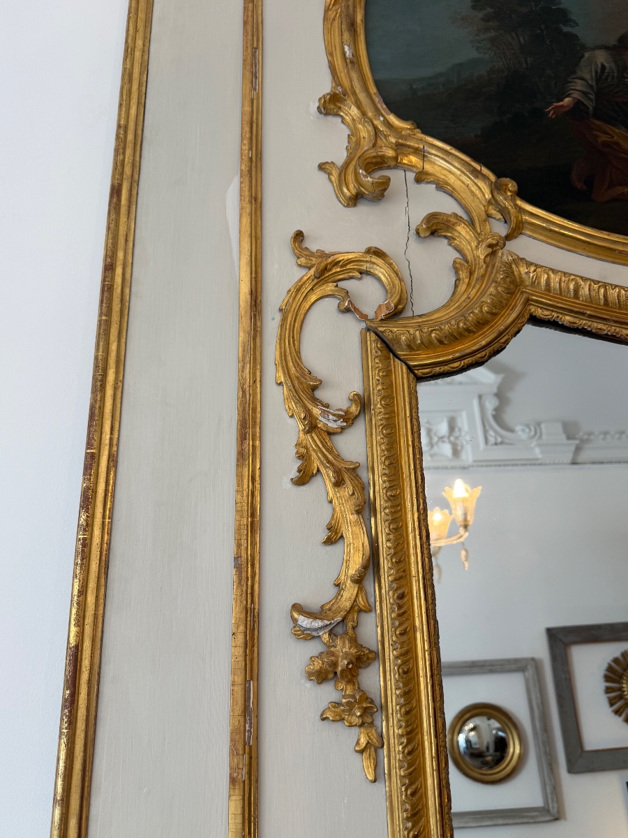 240 cm par 150 cm miroir trumeau XVIII eme siècle .-photo-3