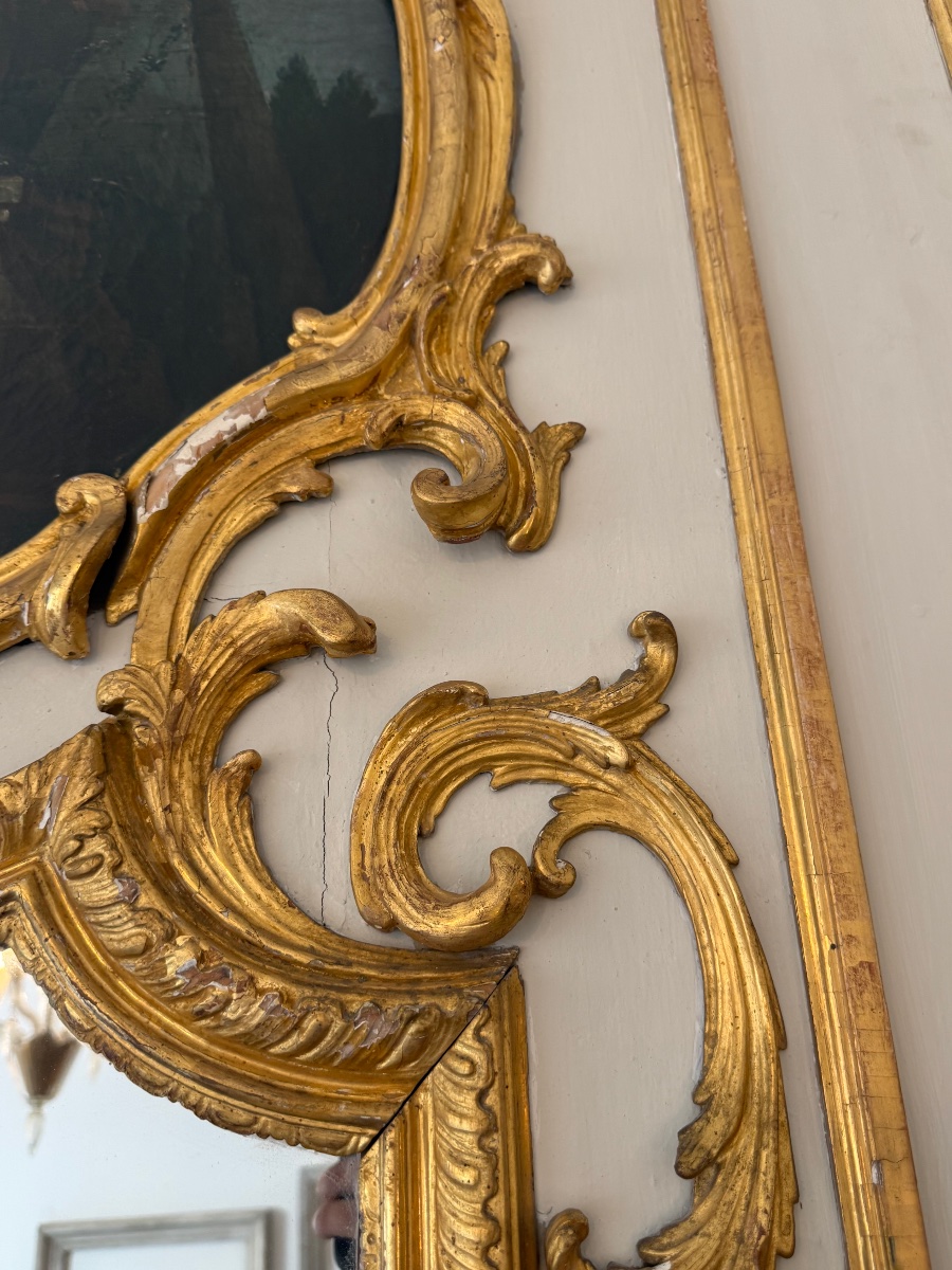 240 cm par 150 cm miroir trumeau XVIII eme siècle .-photo-7