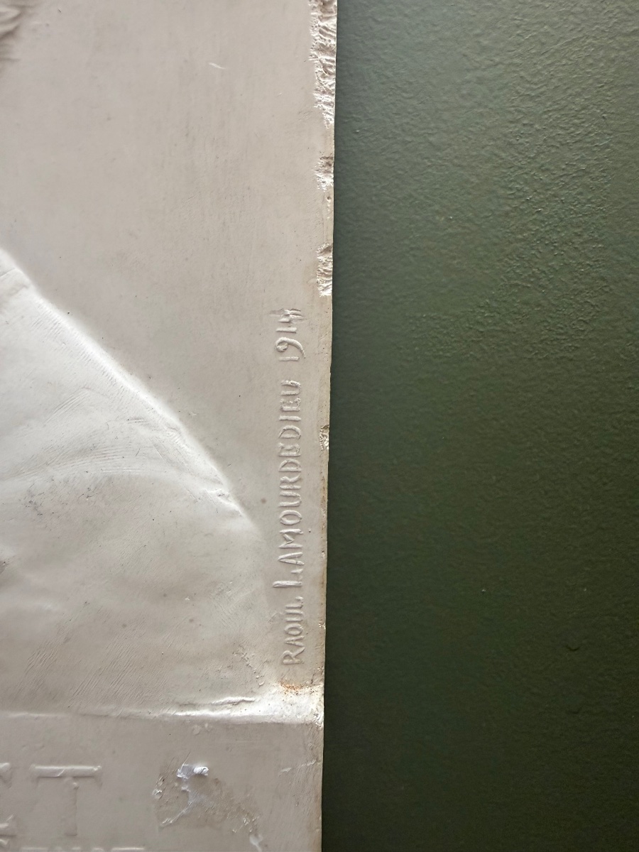 Raoul Lamourdedieu, Plaster Bas-relief, Gustave Rivet.-photo-1