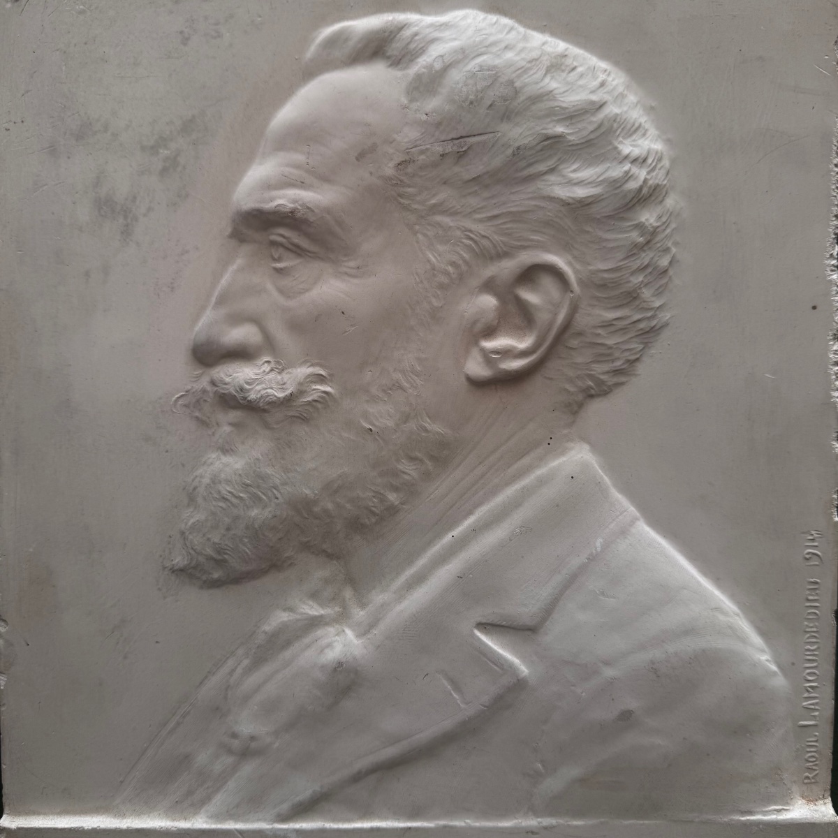 Raoul Lamourdedieu, Plaster Bas-relief, Gustave Rivet.