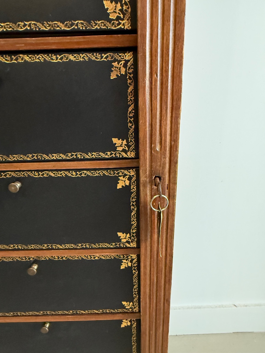 Antique Storage Cabinet, Cardboard Box Cabinet.-photo-1
