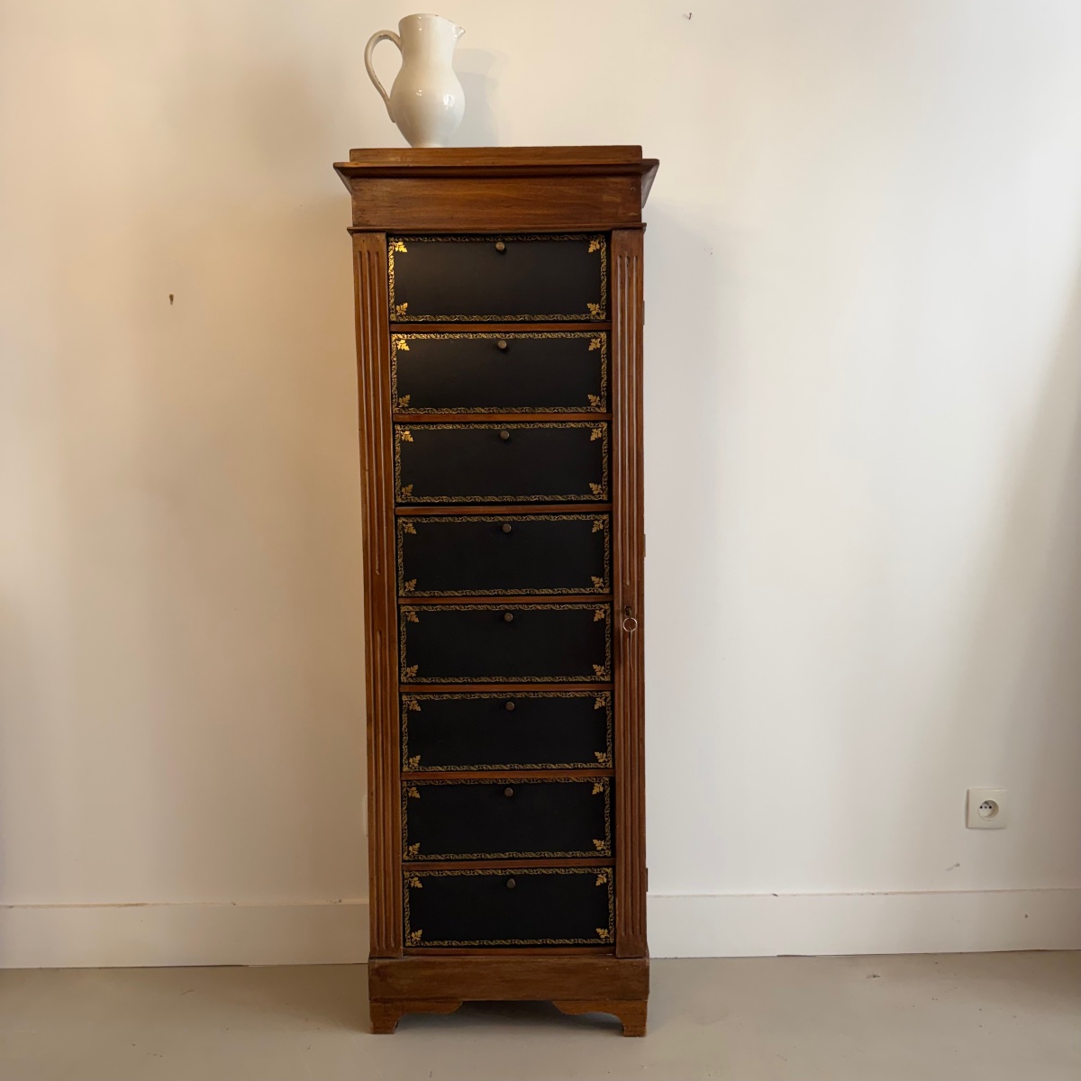 Antique Storage Cabinet, Cardboard Box Cabinet.