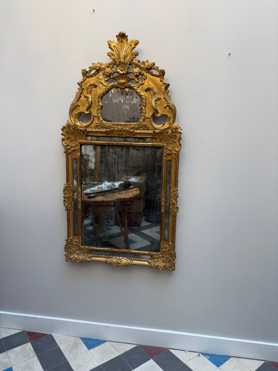 H 150 : Miroir époque Régence Louis XIV .-photo-2