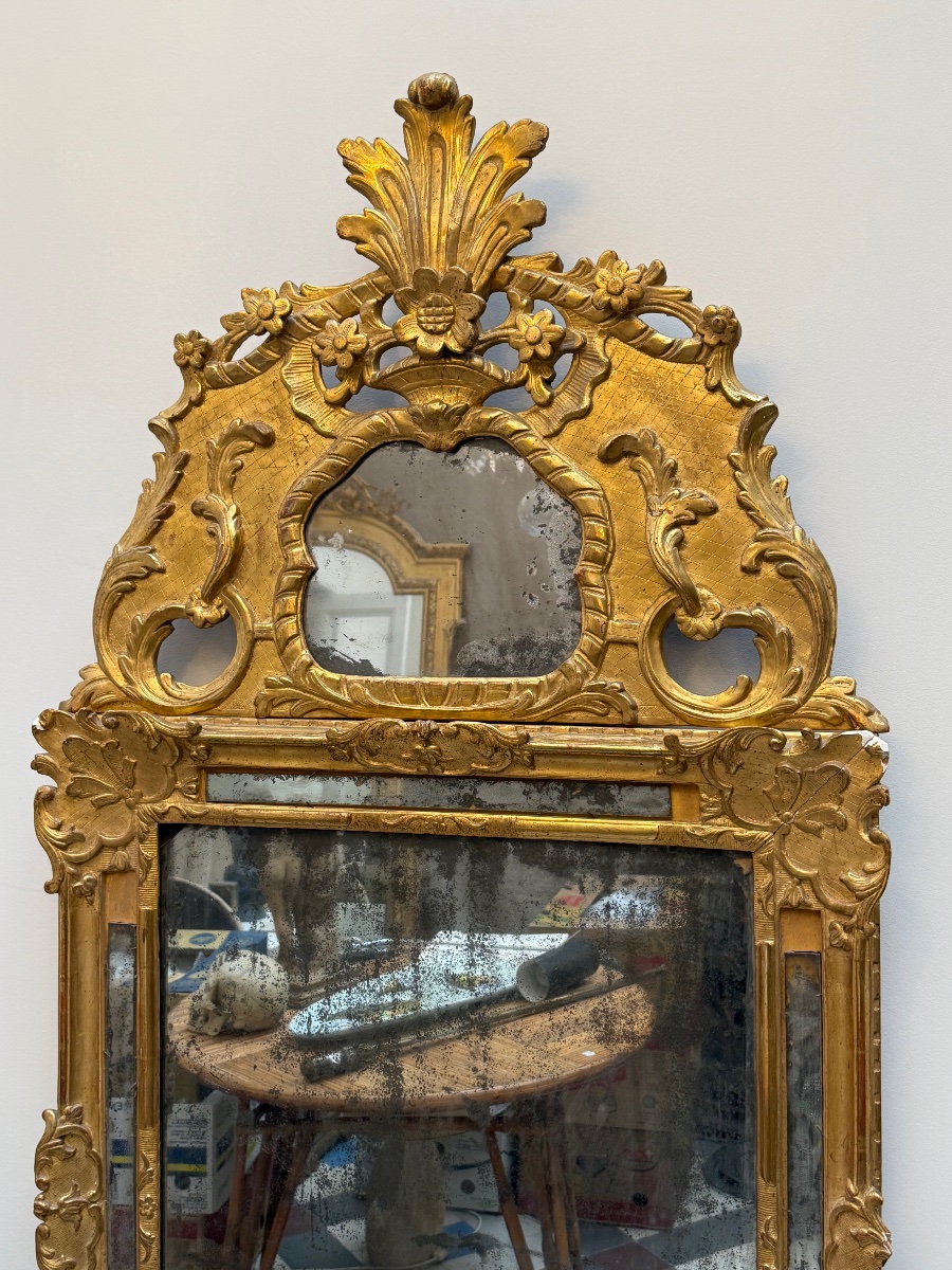 H 150 : Miroir époque Régence Louis XIV .-photo-3