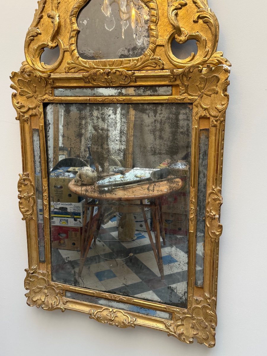 H 150 : Miroir époque Régence Louis XIV .-photo-4