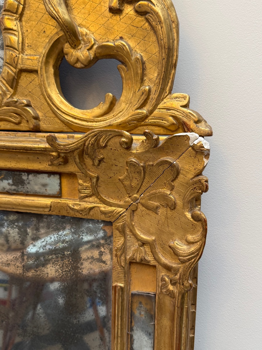 H 150 : Miroir époque Régence Louis XIV .-photo-4