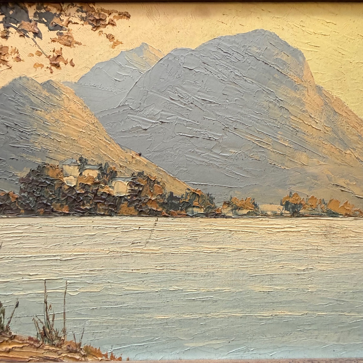 Tableau montagne Alpes , Annecy le lac .