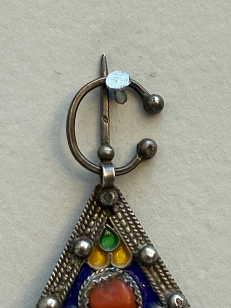 Maroc , fibule ancienne argent .-photo-2
