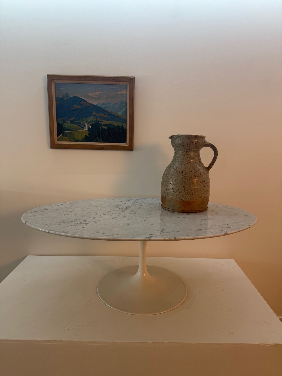 Eero Saarinen , table basse Knoll en marbre .-photo-2