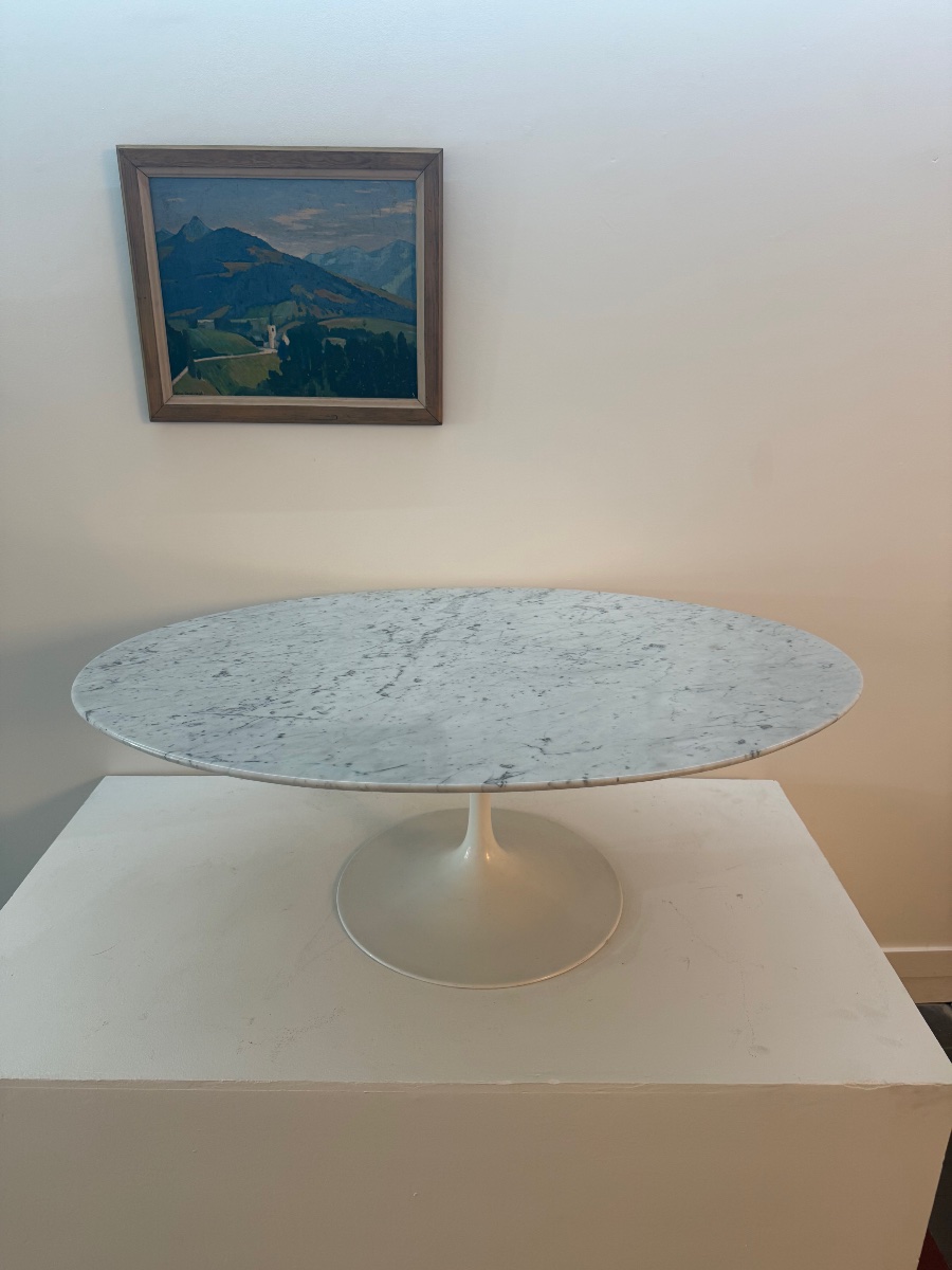 Eero Saarinen , table basse Knoll en marbre .-photo-4