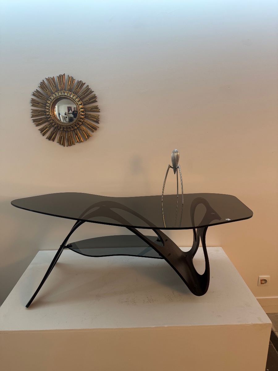 Designer Coffee Table, Carlo Mollino's "arabesco" Model For Zanotta.-photo-3
