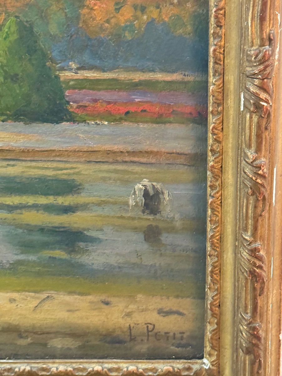 Louis Petit , tableau jardin de Versailles .-photo-2
