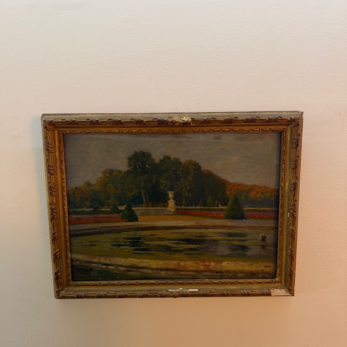 Louis Petit , tableau jardin de Versailles .-photo-4
