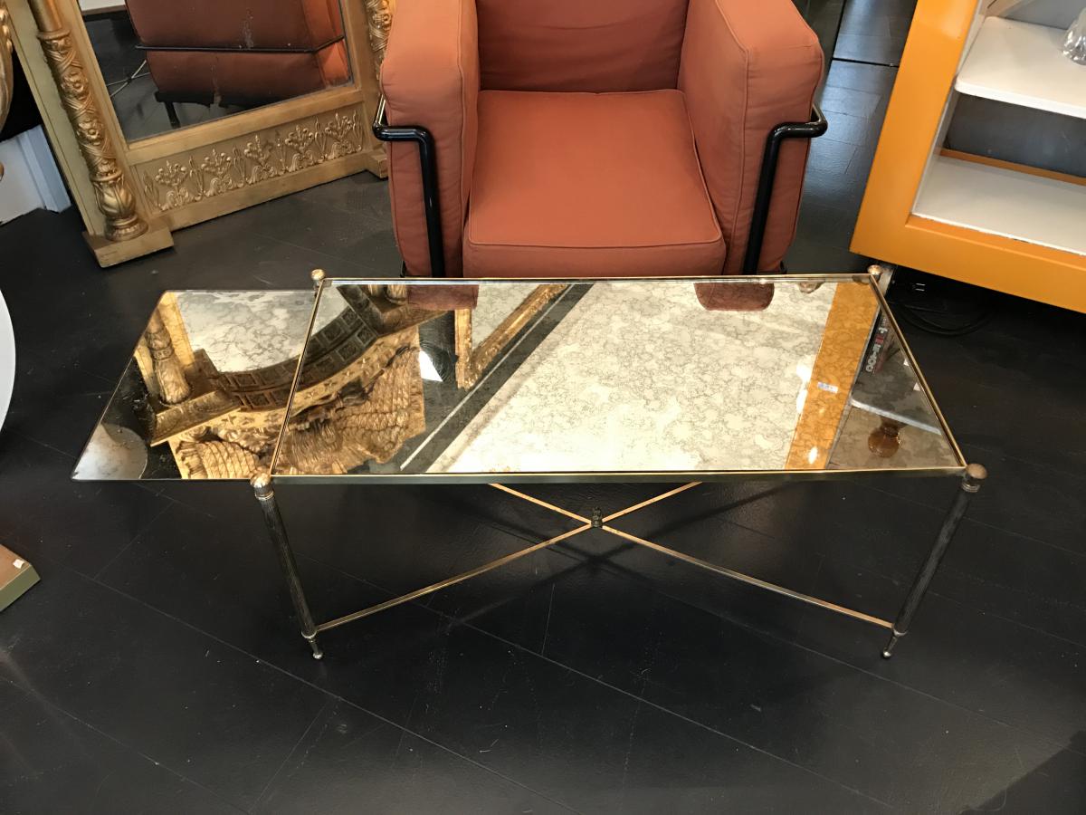 Coffee Table With Mirror System Cloud, Brass Gold-photo-2