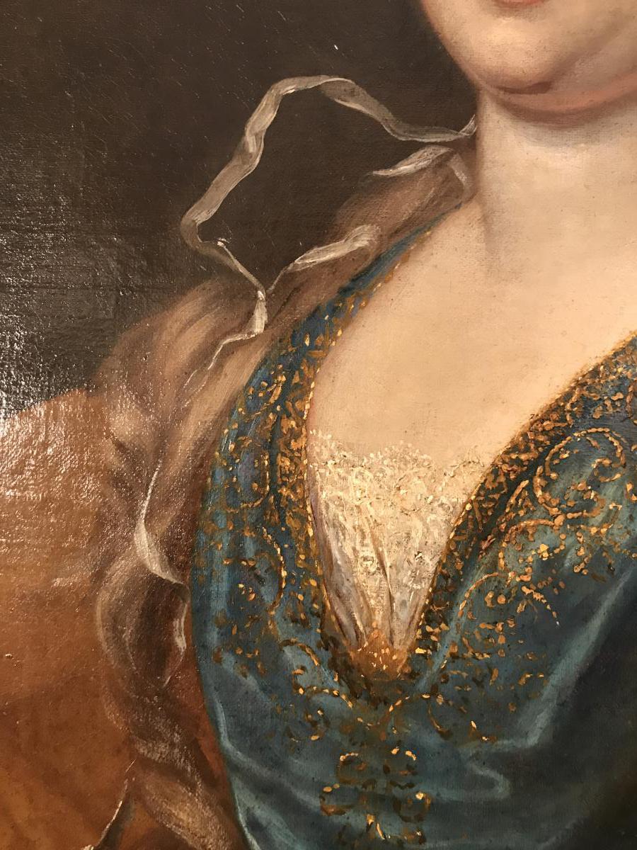 Hyacinthe Rigaud ( Atelier de  ) Paire De Grand Portraits Epoque Régence Tableaux XVIIIeme -photo-4