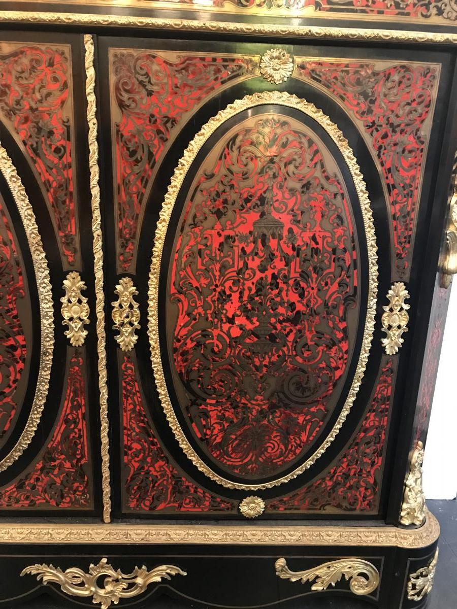 Marquetry Boulle Furniture Double Medallion Napoleon 3-photo-3