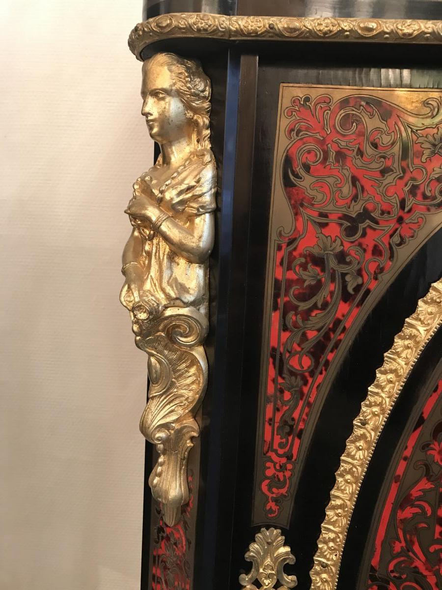 Marquetry Boulle Furniture Double Medallion Napoleon 3-photo-4