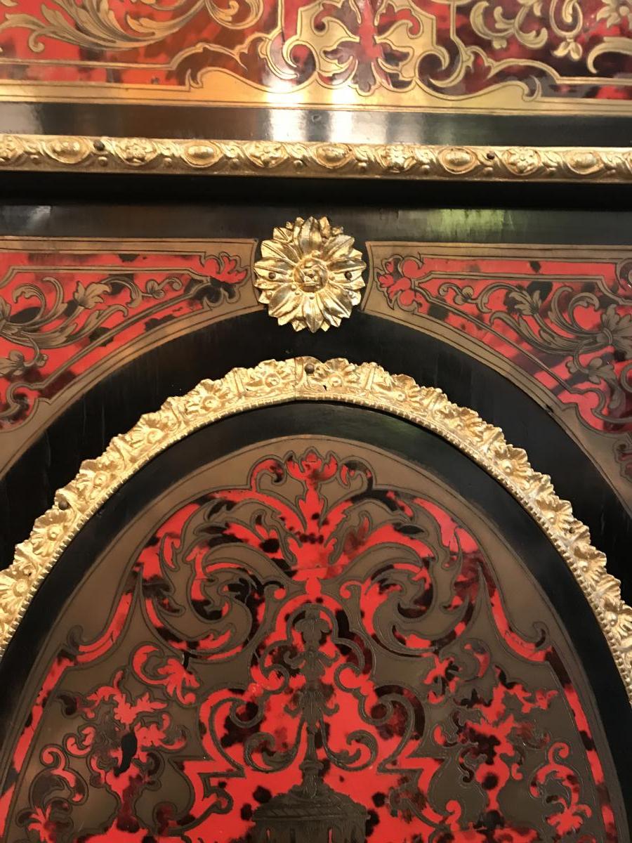 Marquetry Boulle Furniture Double Medallion Napoleon 3-photo-1