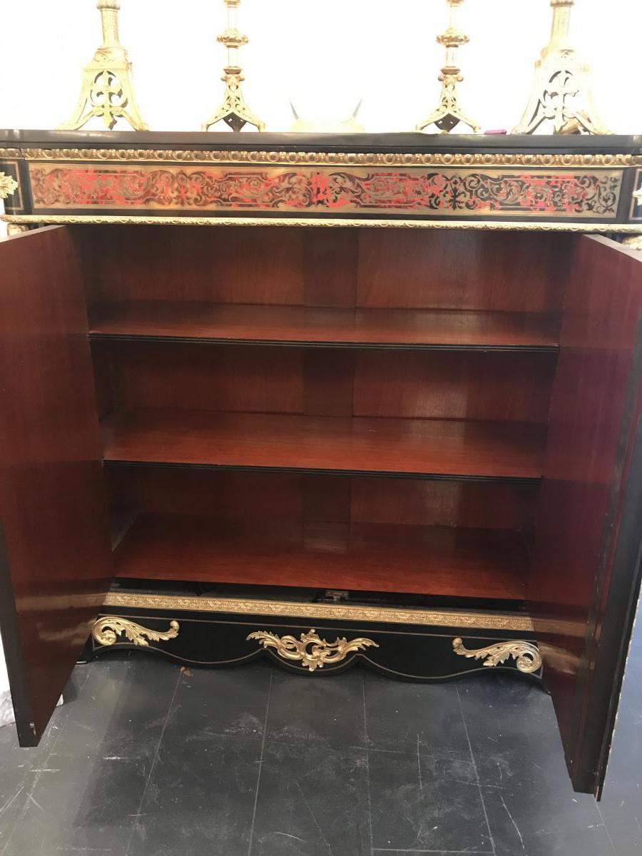 Marquetry Boulle Furniture Double Medallion Napoleon 3-photo-6