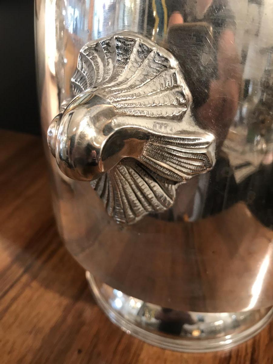 Refreshment, Champagne Bucket In Silver Metal.-photo-4