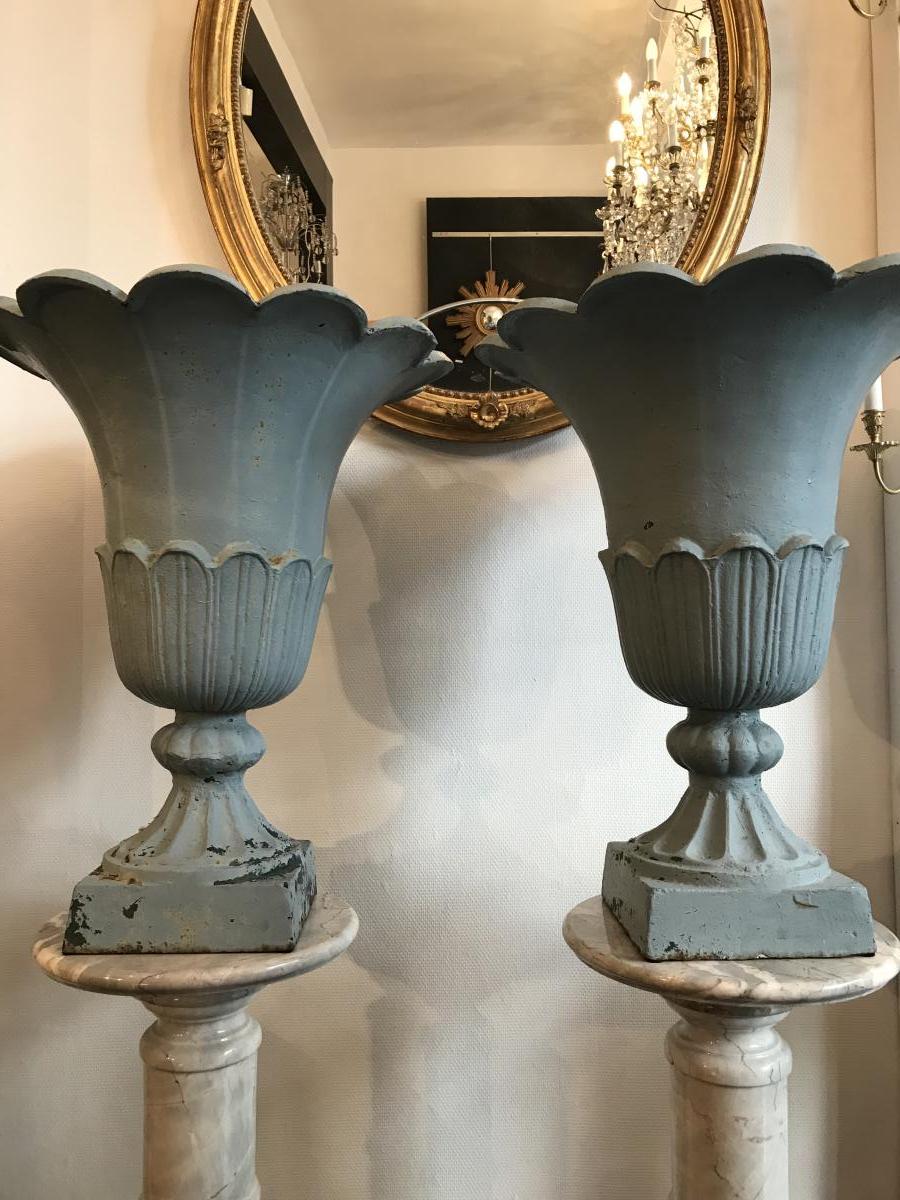 Basins, Planter, Pair Of Cast Iron Basin XIX.-photo-3