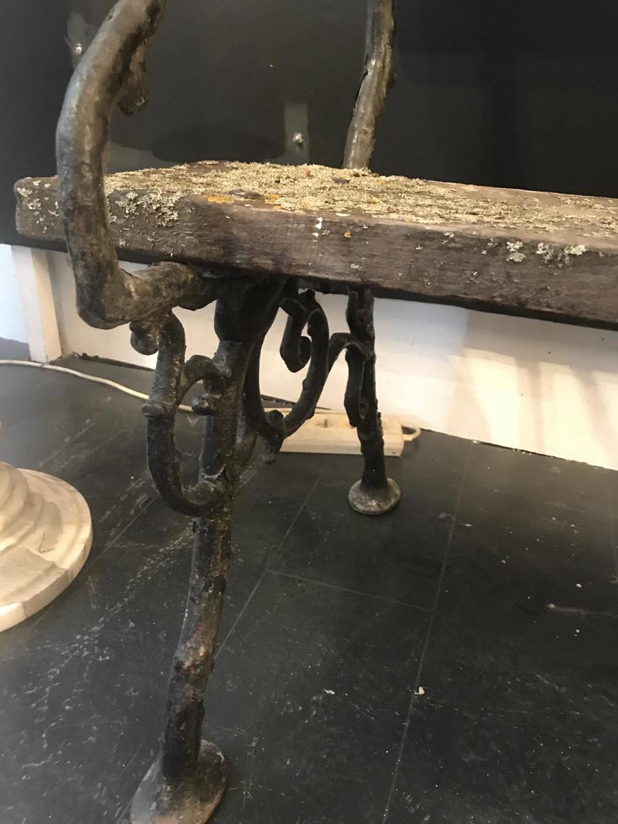 Old Cast Iron Garden Bench-photo-4