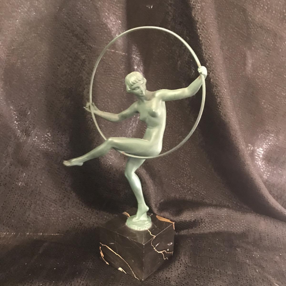 Sculpture, Art Deco Dancer Signed Briand, Marcel Bouraine Max Le Verrier