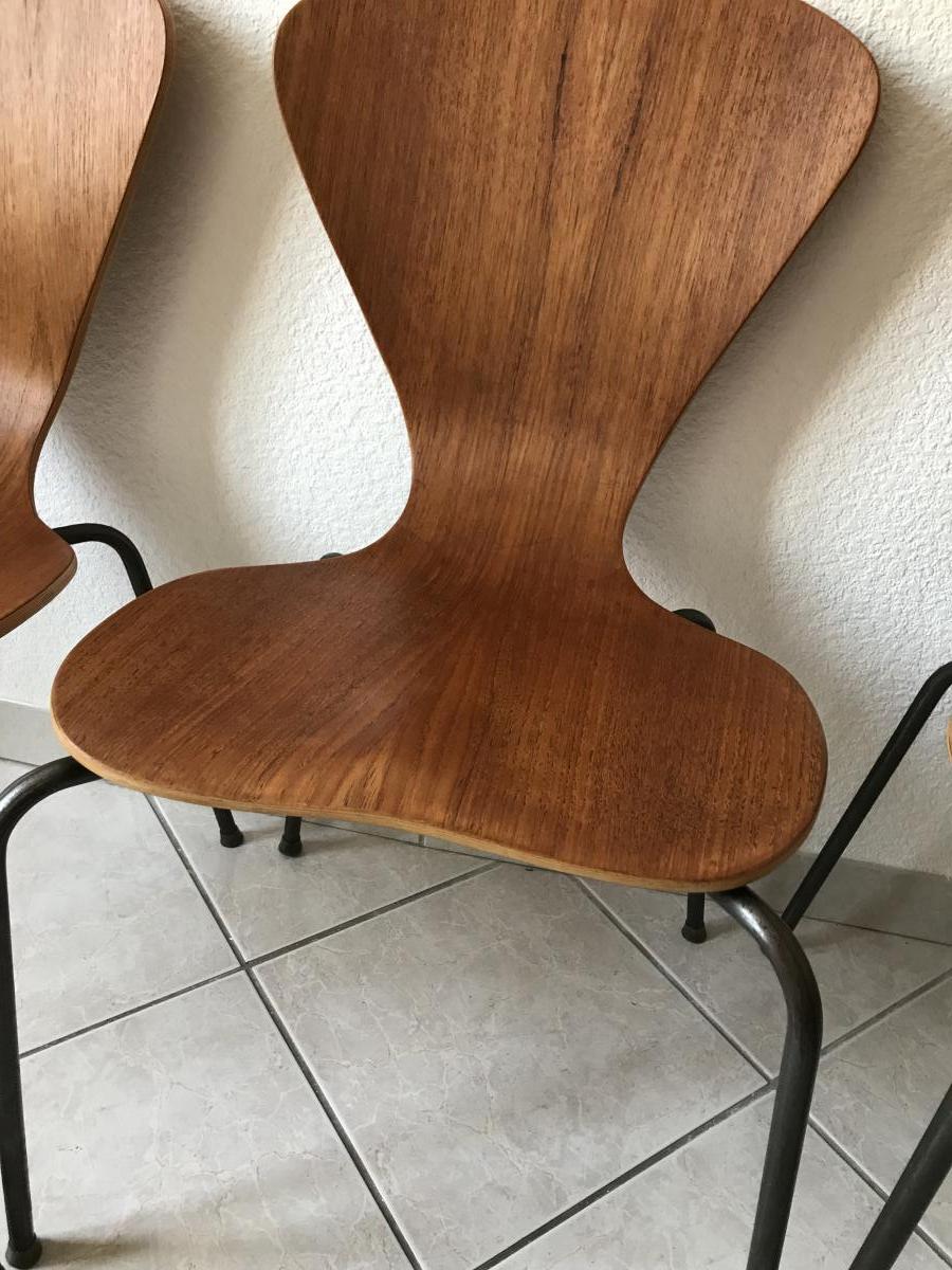 Arne Jacobsen For Fritz Handen Suite 4 Chairs Model 3204.-photo-4