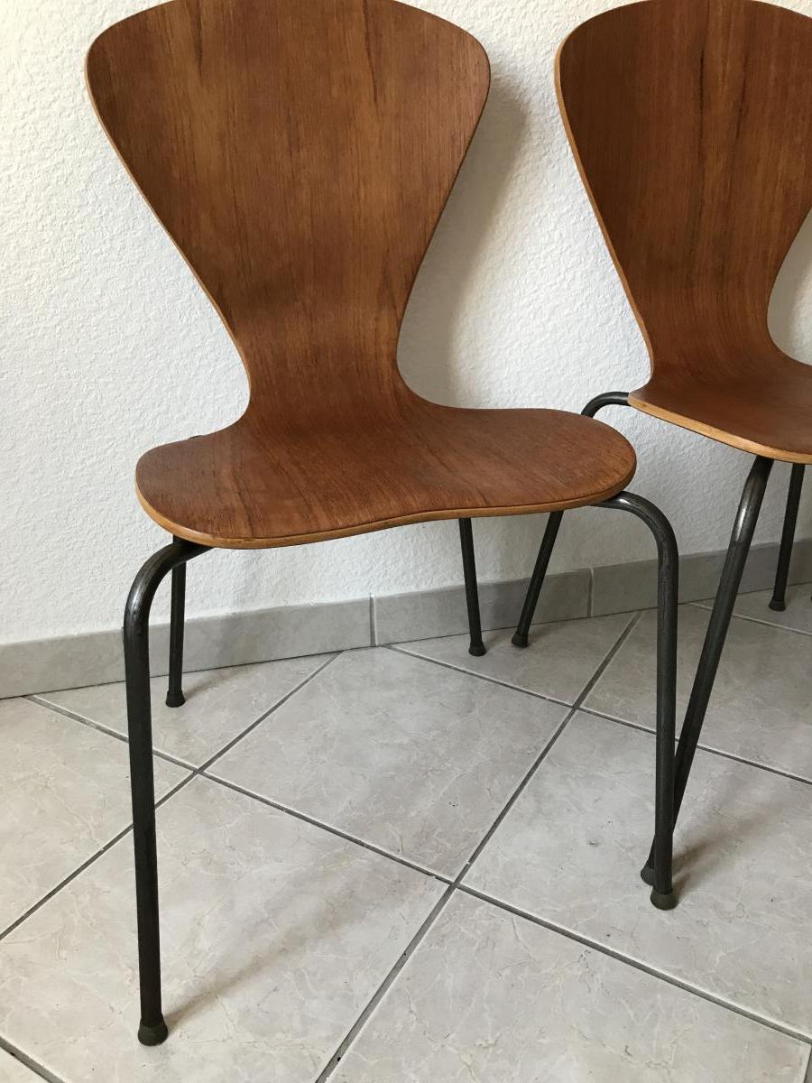 Arne Jacobsen For Fritz Handen Suite 4 Chairs Model 3204.-photo-1