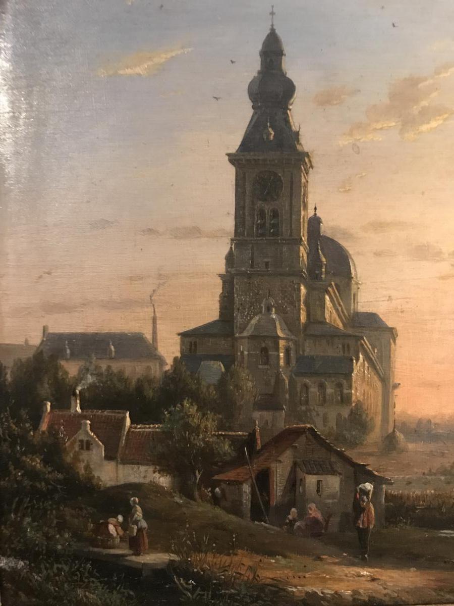 Tableaux , Hsp Francois Jean Louis Boulanger Vue Animée De Gand Belgique -photo-2
