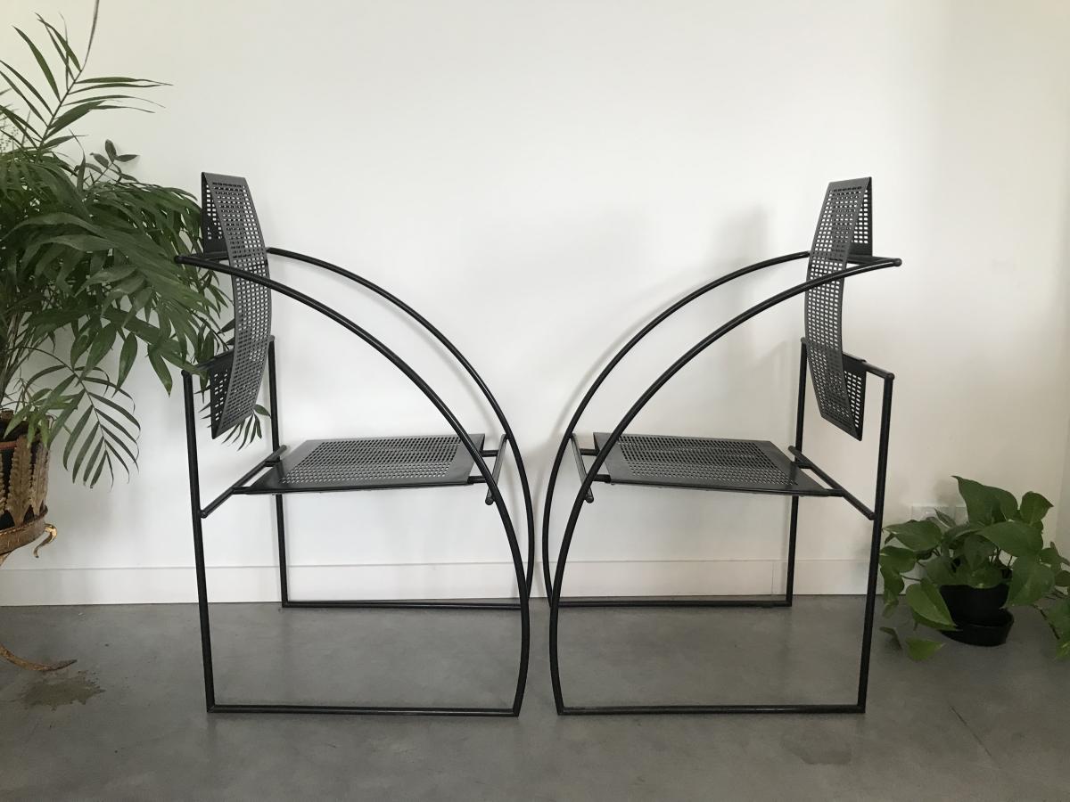 Mario Botta (1943- ) Suite De 4 Chaises / Fauteuils Modèle Quinta Circa 1980 .-photo-4