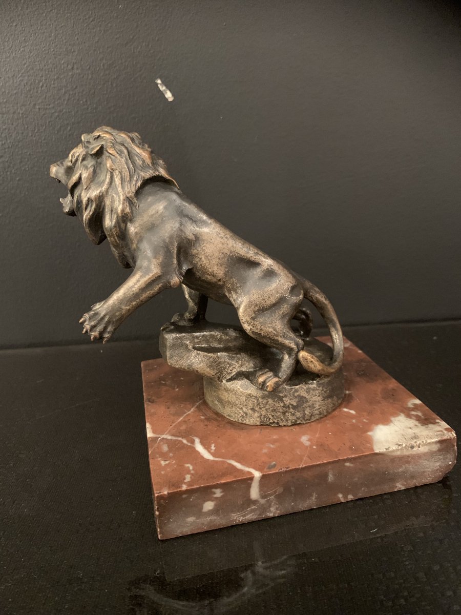 Maurice Roger Marx. Lion Peugeot, Bronze Sculpture.-photo-1