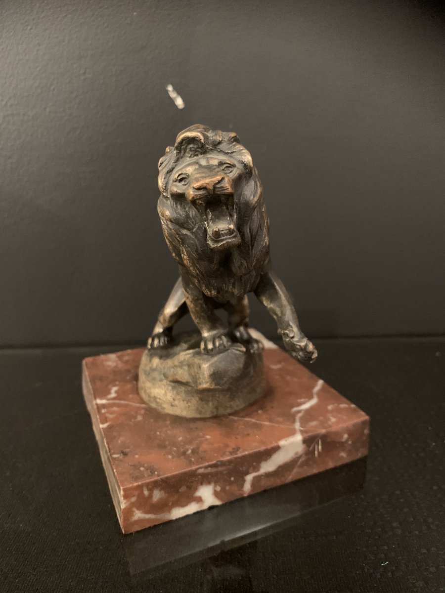 Maurice Roger Marx. Lion Peugeot, Bronze Sculpture.-photo-2