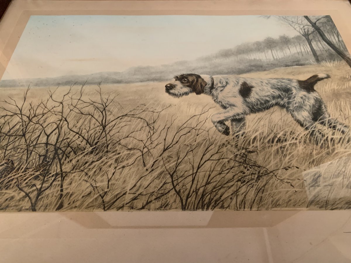 Léon Danchin , Scène De Chasse , Lithographie .-photo-3