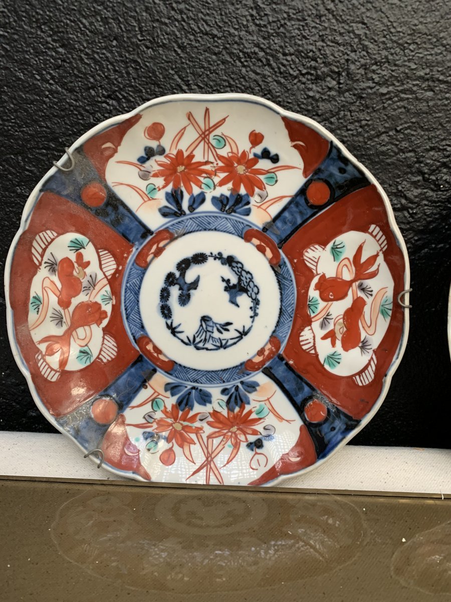 Japan, Suite Of 4 Imari Porcelain Plates-photo-3