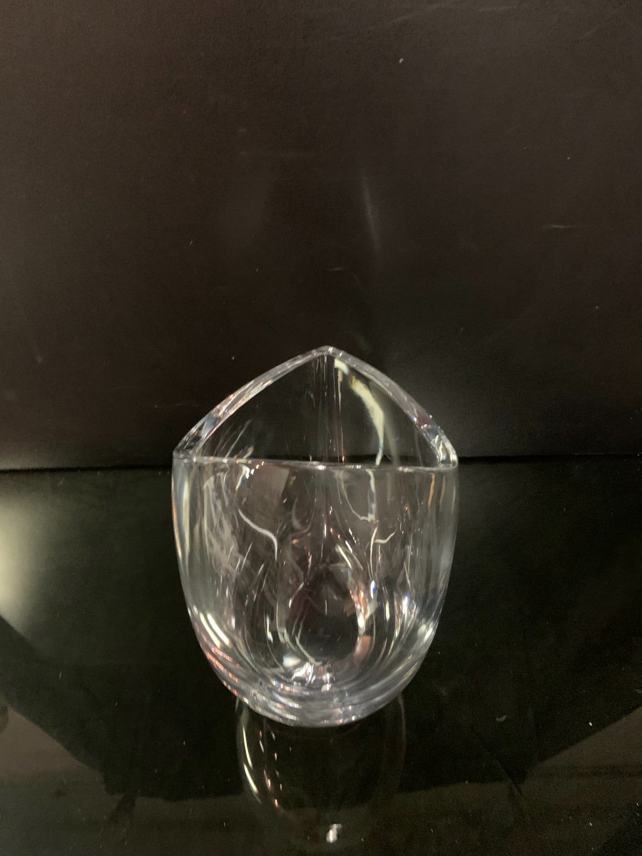 Christofle, Asymmetric Glass Vase.-photo-1