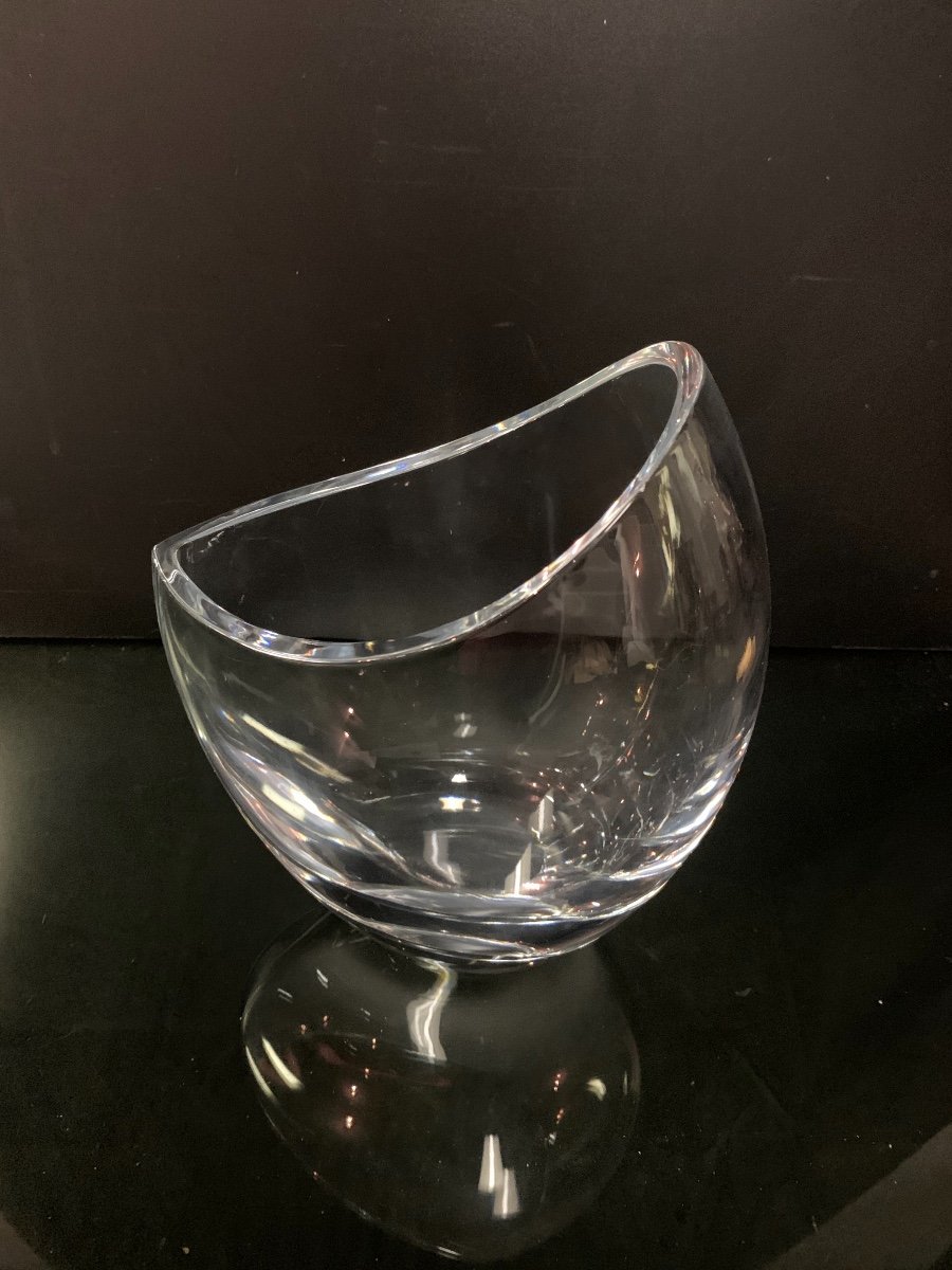 Christofle, Asymmetric Glass Vase.-photo-3