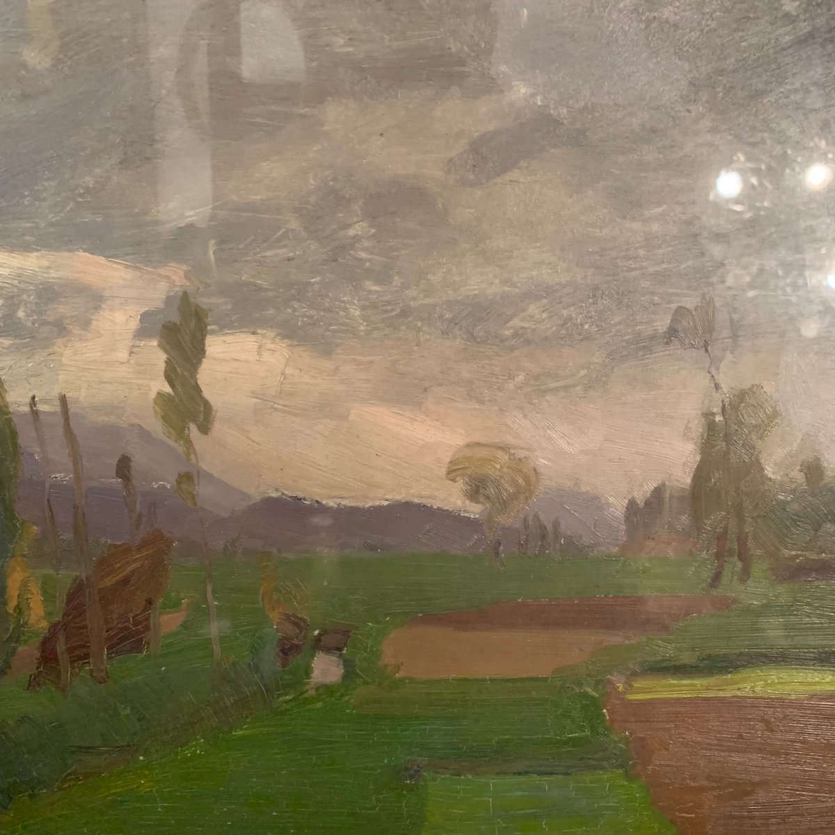 Jacques Peretto , Paysage Du Dauphiné , Huile Sur Carton .