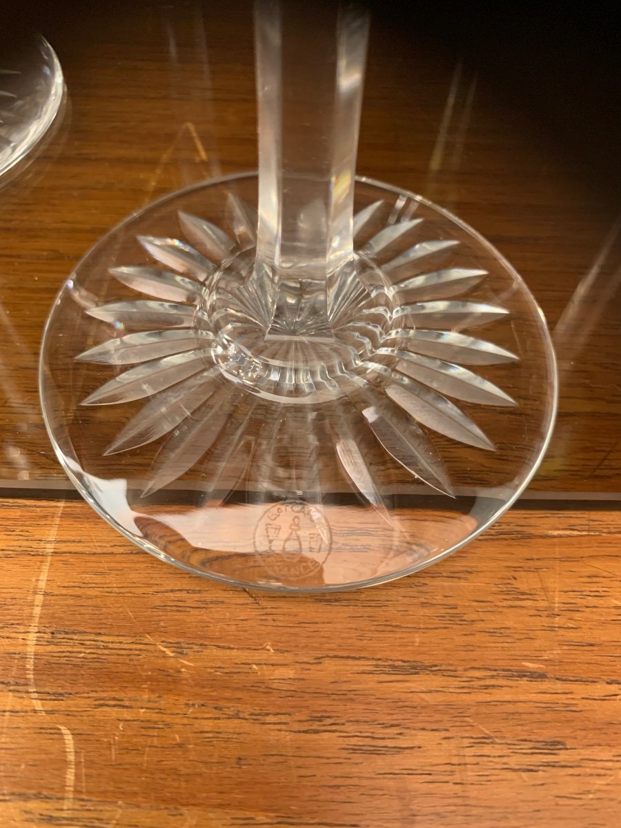 Baccarat , Suite De 6 Verres De Couleur .-photo-2