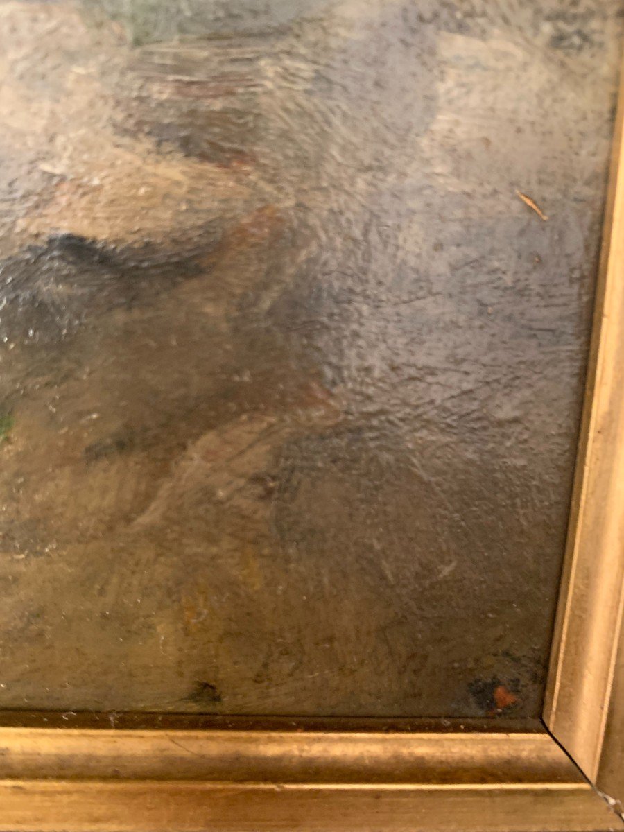 Henri Blanc-fontaine (1819-1897) Painting, Oil On Panel Sassenage, Grenoble, Isère.-photo-1