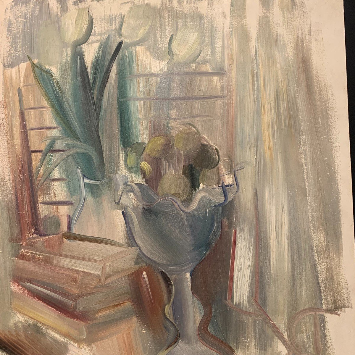 Painting, Oil On Panel, Hildegard Weber Lipsi Still Life.