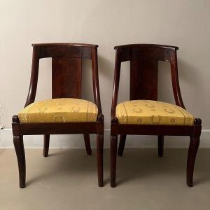 Pair Of Empire Mahogany Chairs.