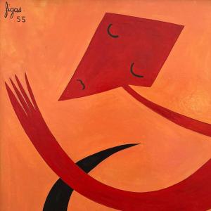 Figas, Oil Dated 1955.