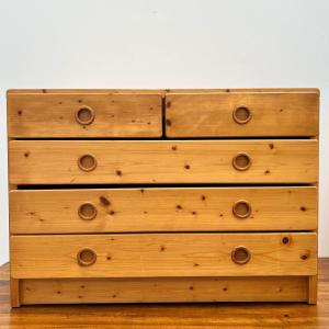 1960 Design Pine Chest Of Drawers, Perriand Les Arcs.