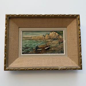 Roger Griboval , tableau , retour de pêche .