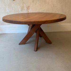 Pierre Chapo , Table ronde de salle à manger .